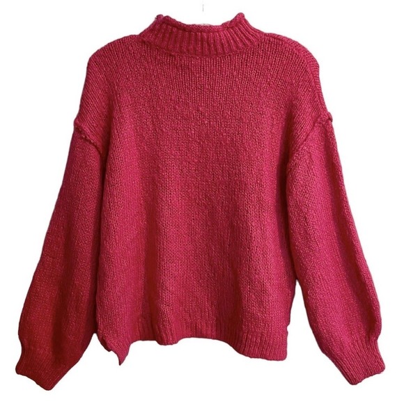 Abound Pullover Sweater Size Small Pink Mock Neck Casual Barbie Core Lon… - Picture 5 of 8